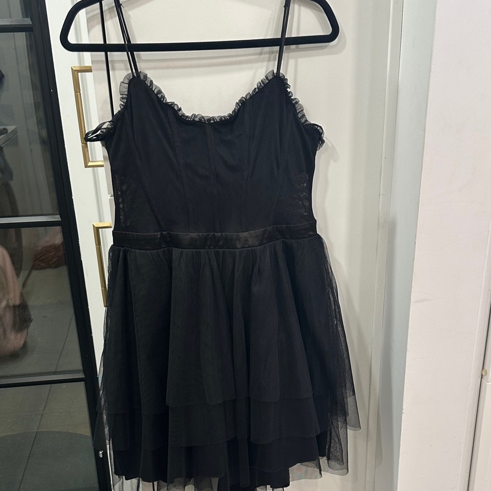 City Studio Black Ruffled Dress